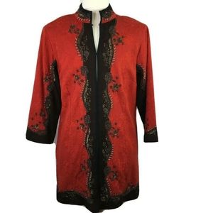 Chico's Encrusted Gold Splendor Tunic Jacket